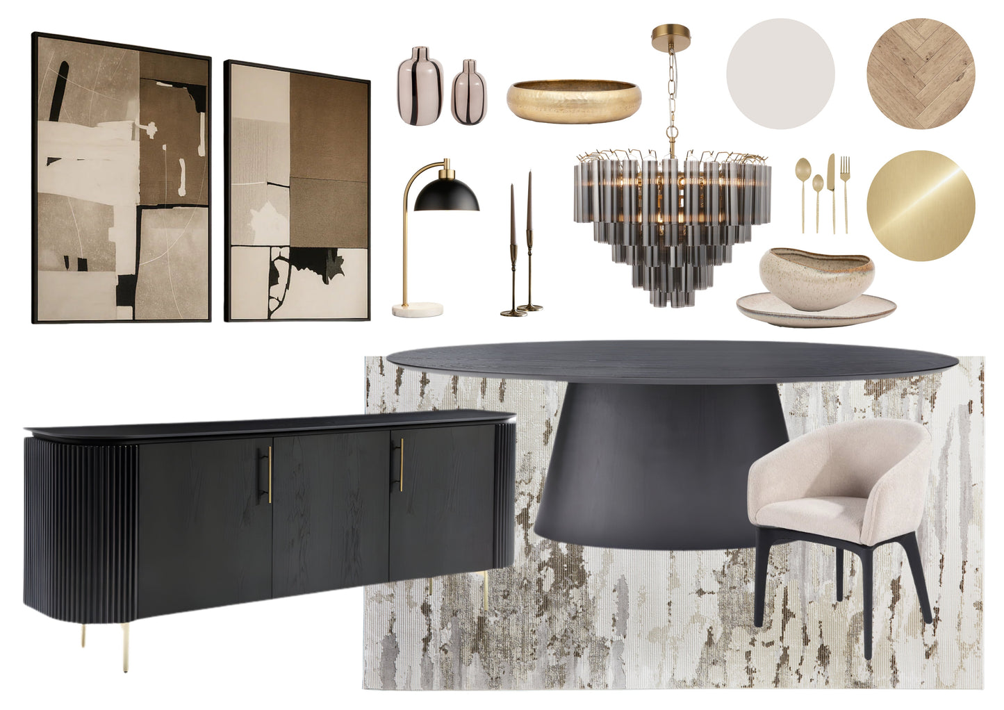 Black Accents Dining Room